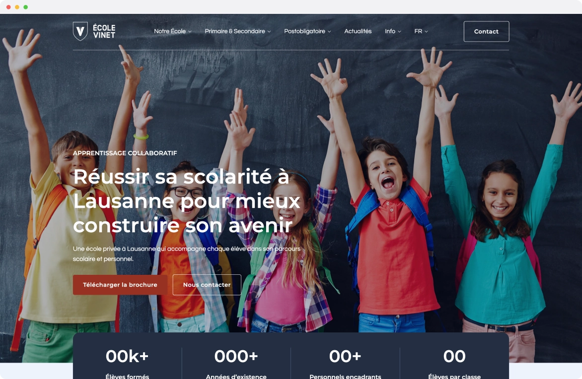 Ecole Vinet website preview
