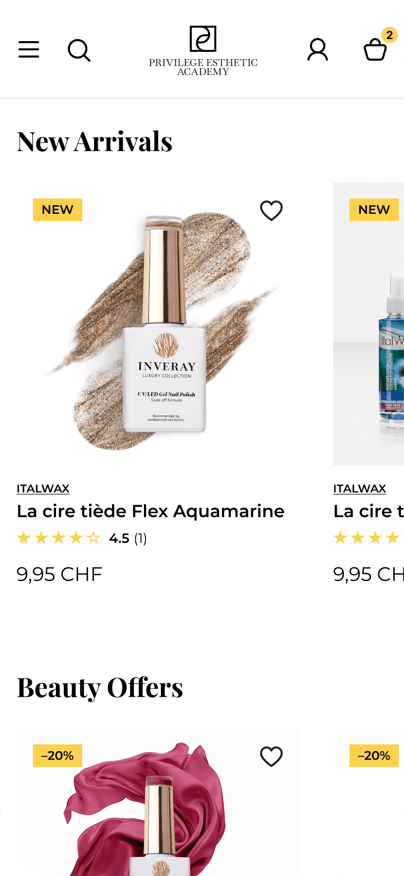 Privilège Esthétique webshop's featured products