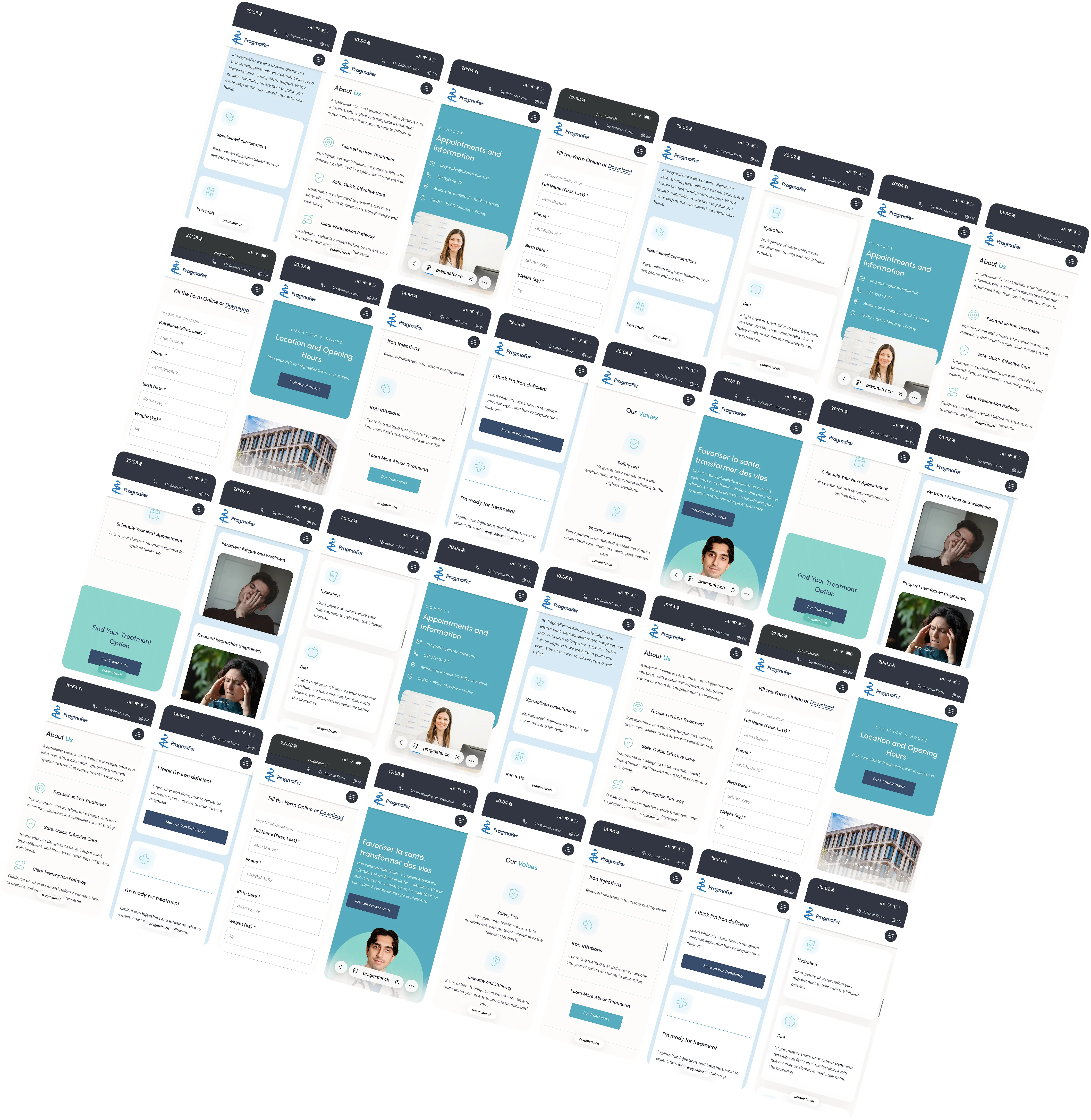 Grid of more PragmaFer screens