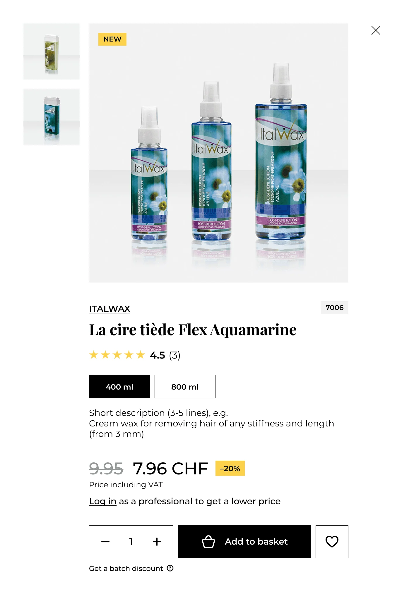 Privilege Esthetic product page for shoppers