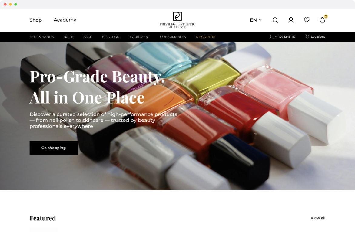 Privilege Esthetic website preview