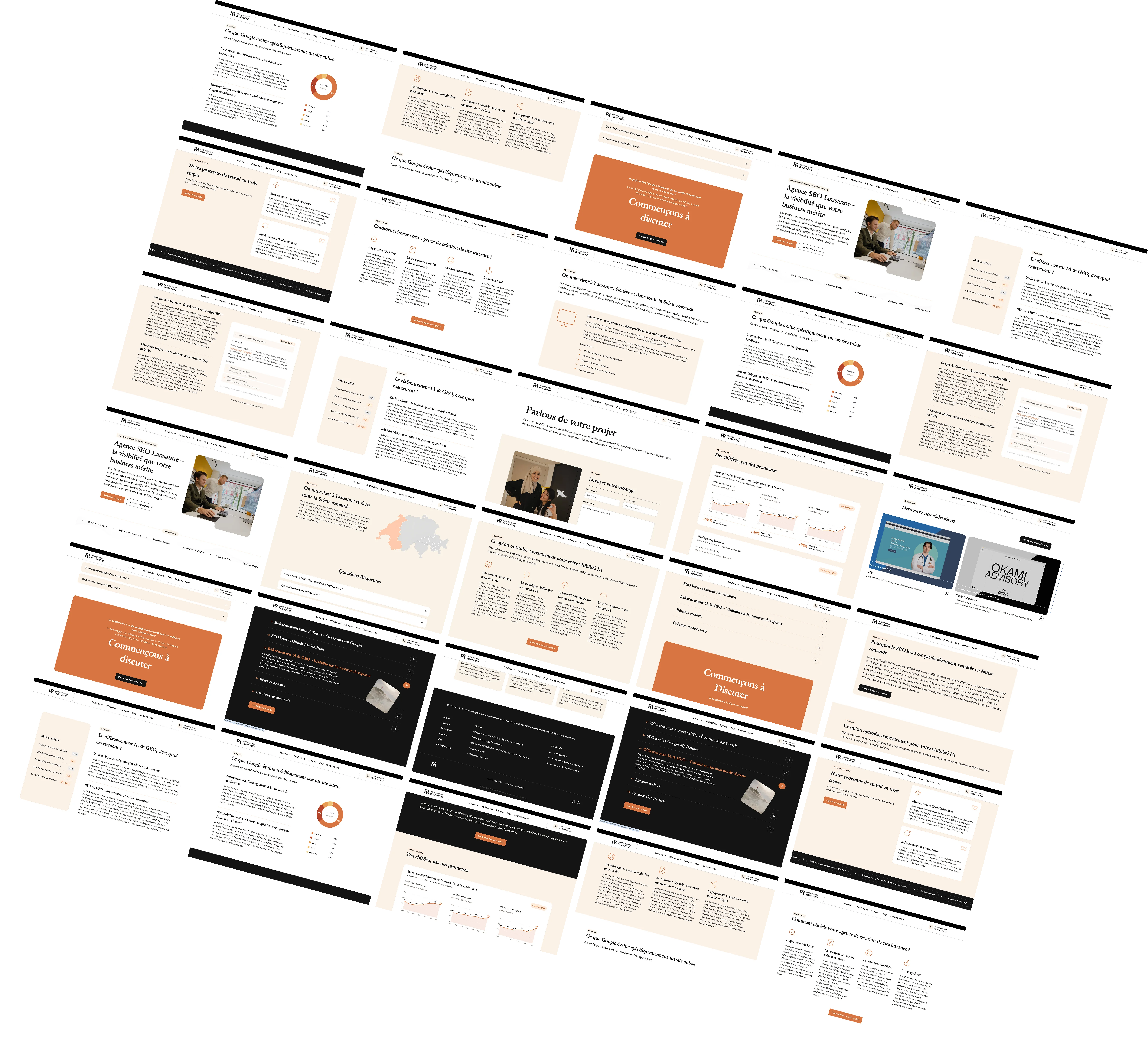 Grid of Referencement Romandie desktop and mobile screens