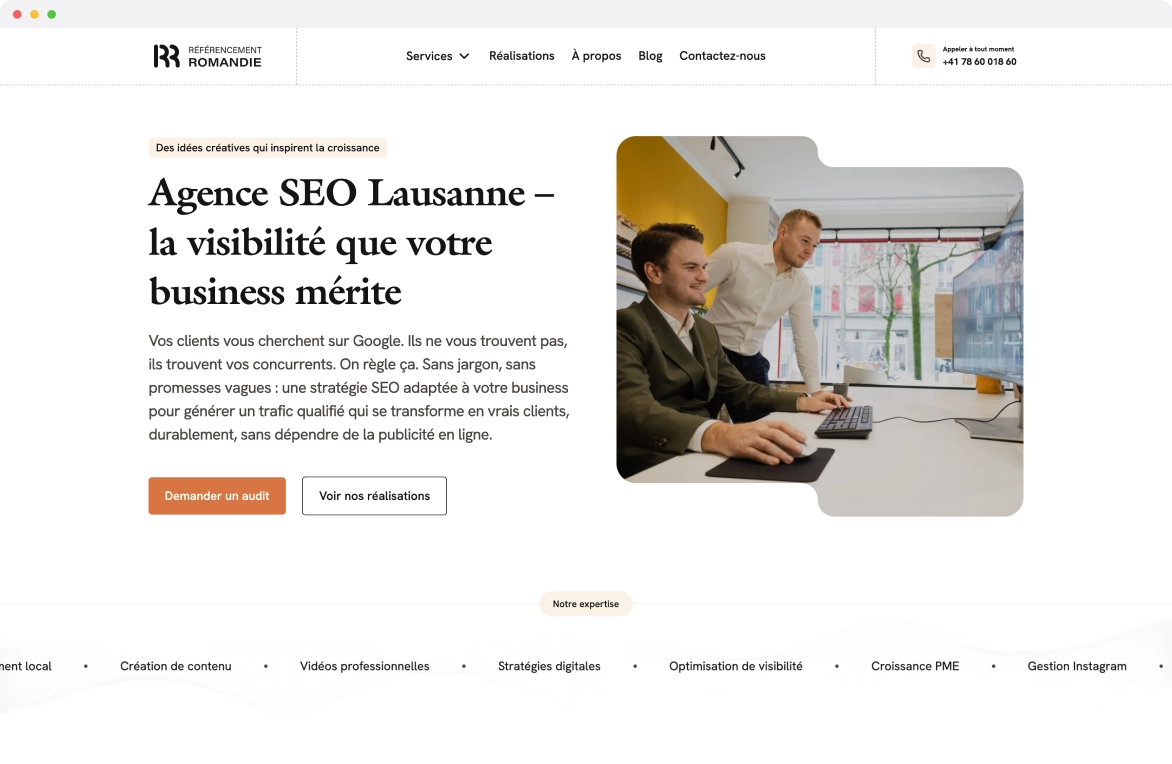 Referencement Romandie website preview