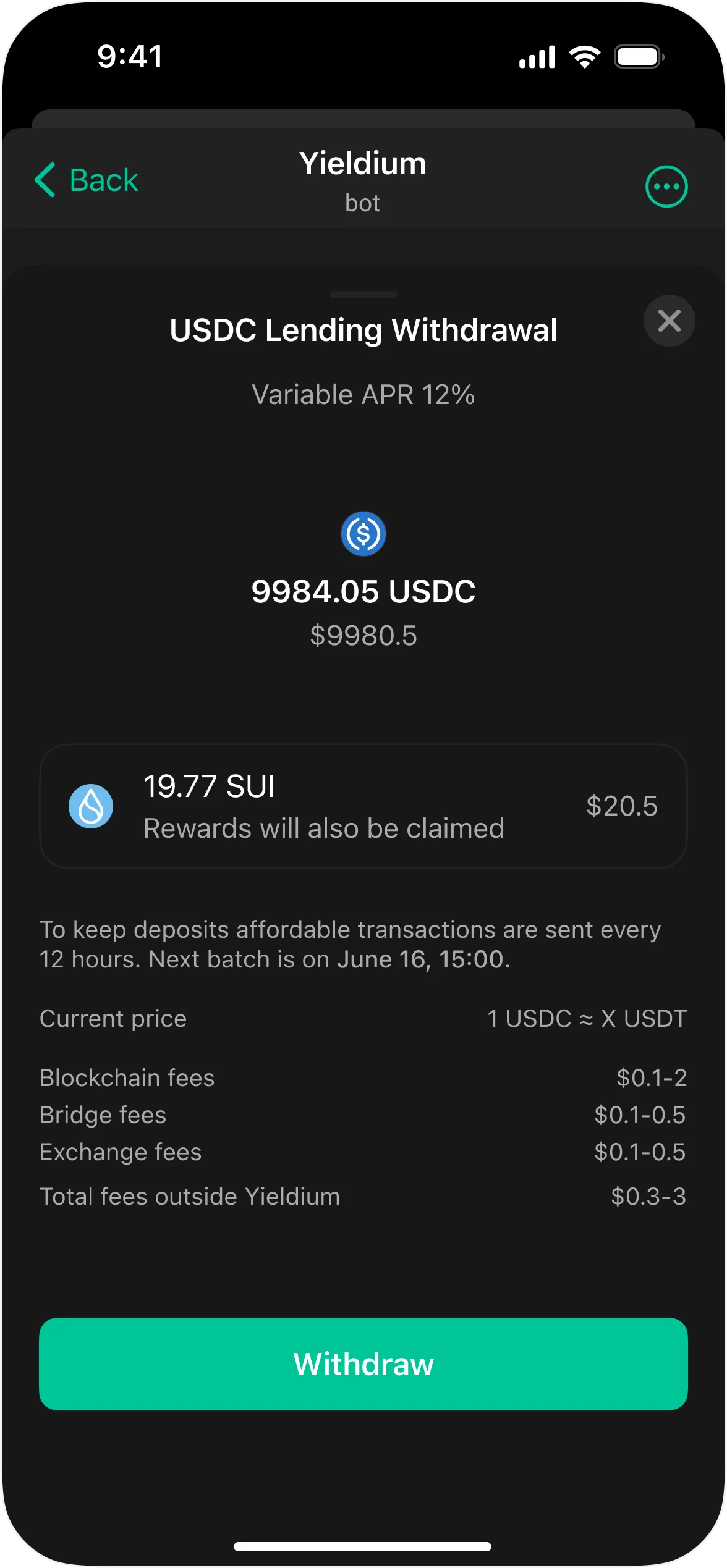 Yieldium deposit confirmation
